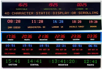 Time Zone Clocks from LED Ticker Led Signs